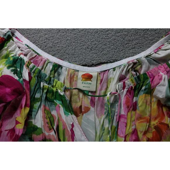 FARM Rio Dress Womens Small Floral Print Painted Flowers Off The Shoulder Maxi - Picture 6 of 10